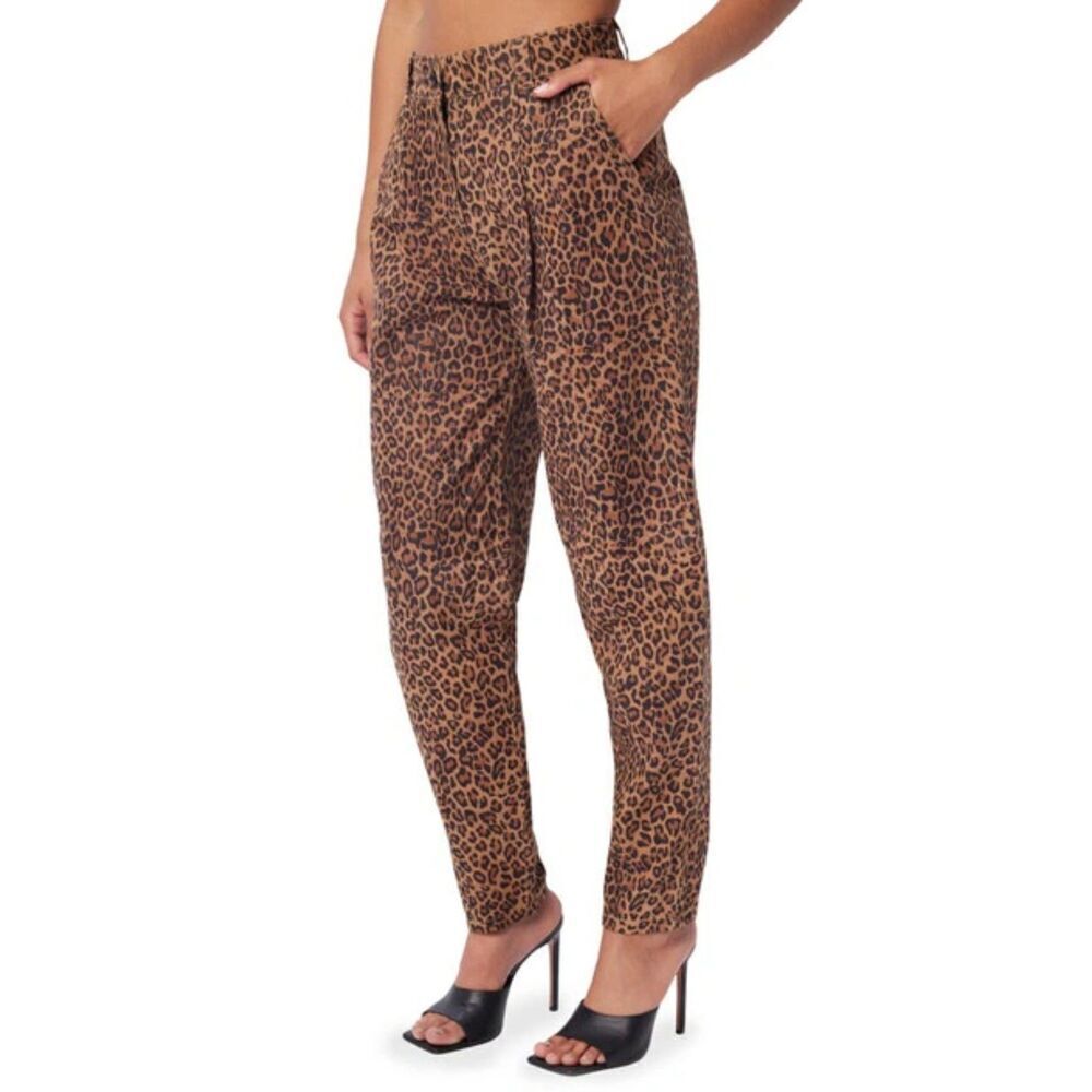 Lita by Ciara Women's Leather High Waist Pants Animal Print Size 31 NWT $398